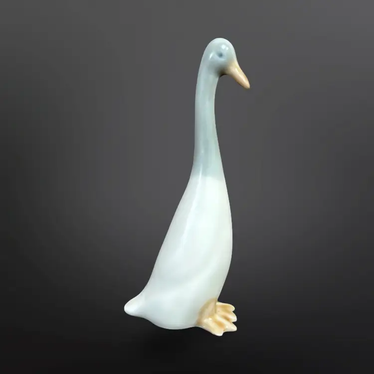 Vintage Crowning Touch Satin Long Neck Goose Porcelain Figurine Japan 4 1/2”
