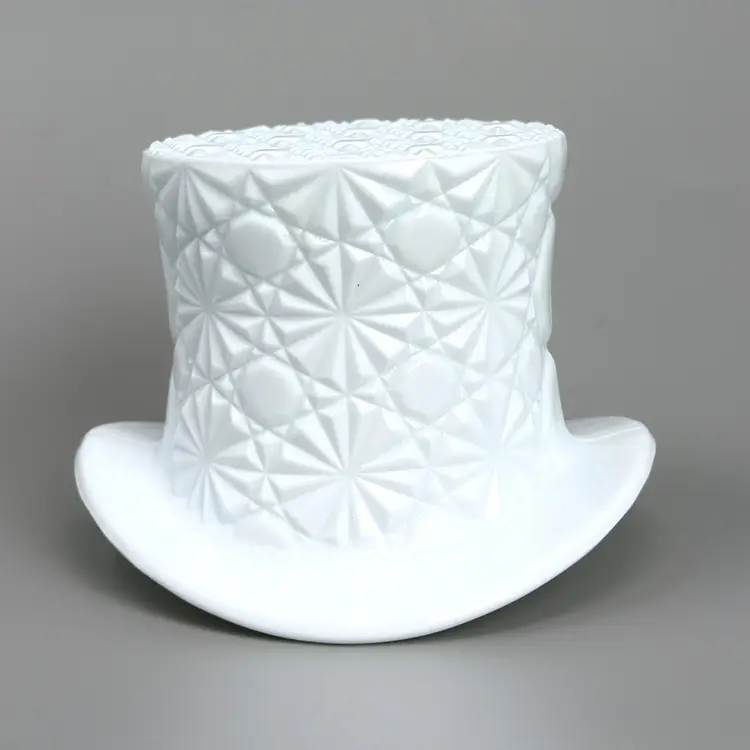 Fenton Daisy Button White Milk Glass Top Hat Vase | 1950s MCM (0250-25)