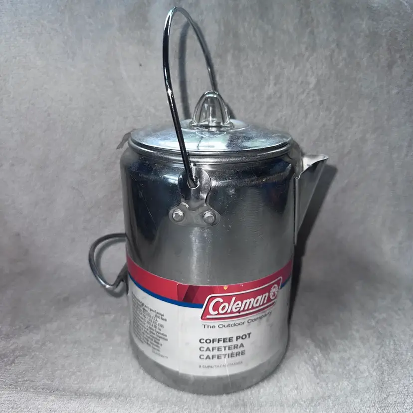 NOS Vintage Coleman 9 Cup Aluminum Camping Coffee Pot
