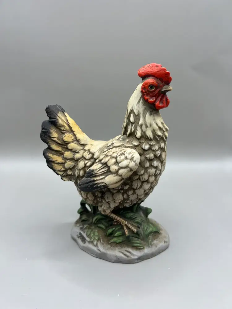 Homco Rooster Chicken Ceramic Figurine 6”