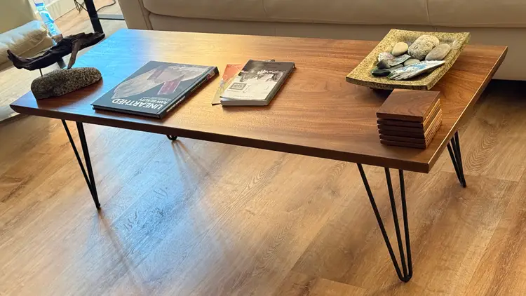 Solid Walnut Mid Century Coffee Table