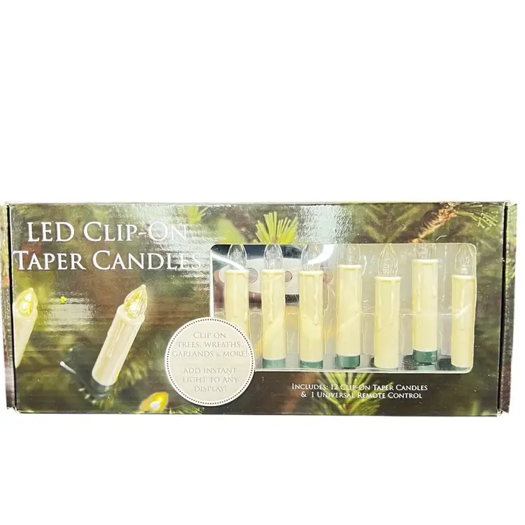 CHRISTMAS Ornaments 12 Flameless Clip On Candle Set Battery Operated Includes Remote New In Box Contemporary
By Melrose Please Read Description