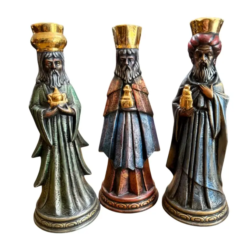 Vintage Three Wise Men Christmas Figurines TRIO 3 Pc | Beautifully Painted!