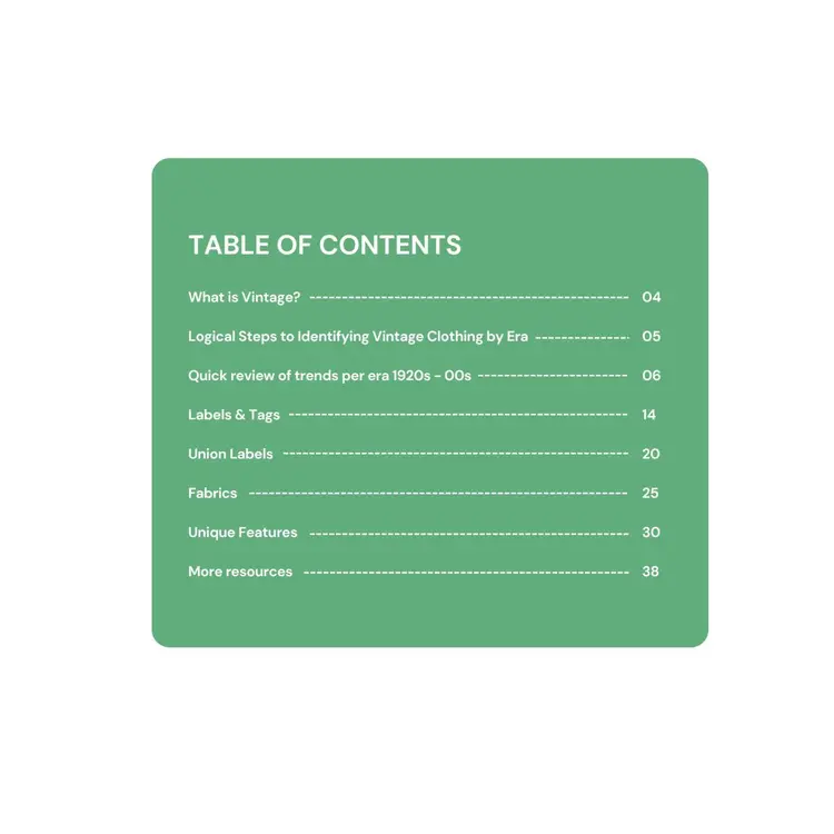 Dating Vintage Clothing Educational eBook