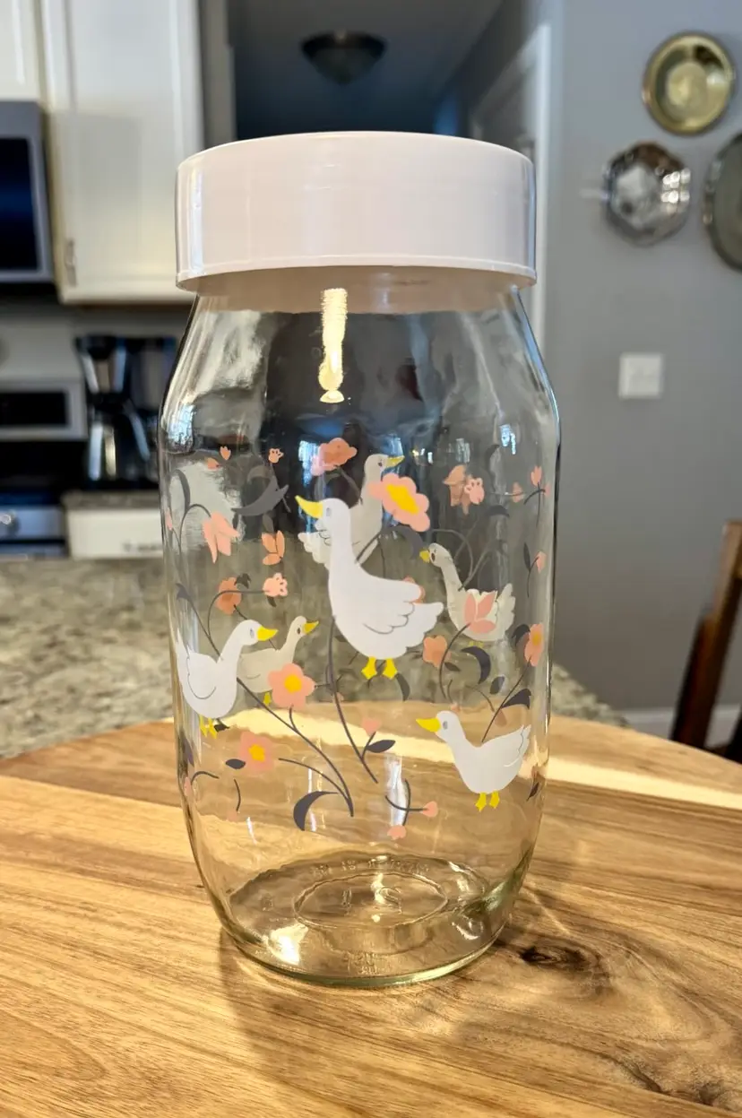 Vintage Carlton Large Glass Goose Jar
