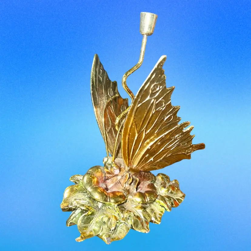 Satin Brass Butterfly Mini Candleholder?