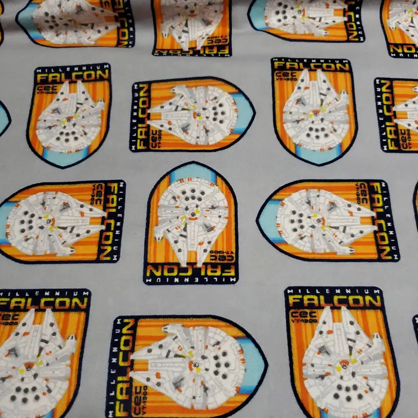 Star Wars Millennium Falcon Flannel Fabric Remnant - 100% Cotton - Choose Size - Soft Craft & Quilting Fabric