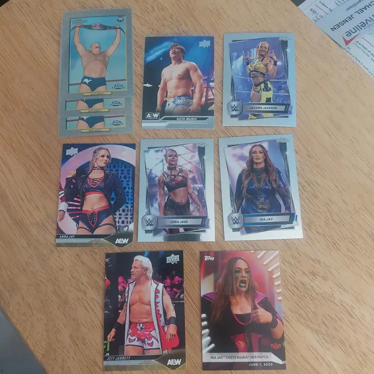 Lot of 14 wrestling cards. Letter I J. Inserts, parallels +.