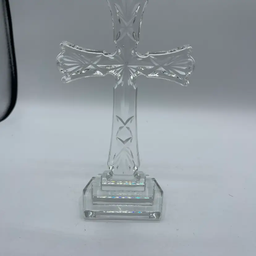 Waterford Crystal 8 Inch STANDING CROSS Religious Figurine/Sculpture Ireland Cut