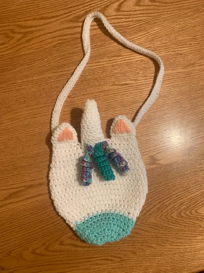 015 Hand Crocheted Unicorn Purse