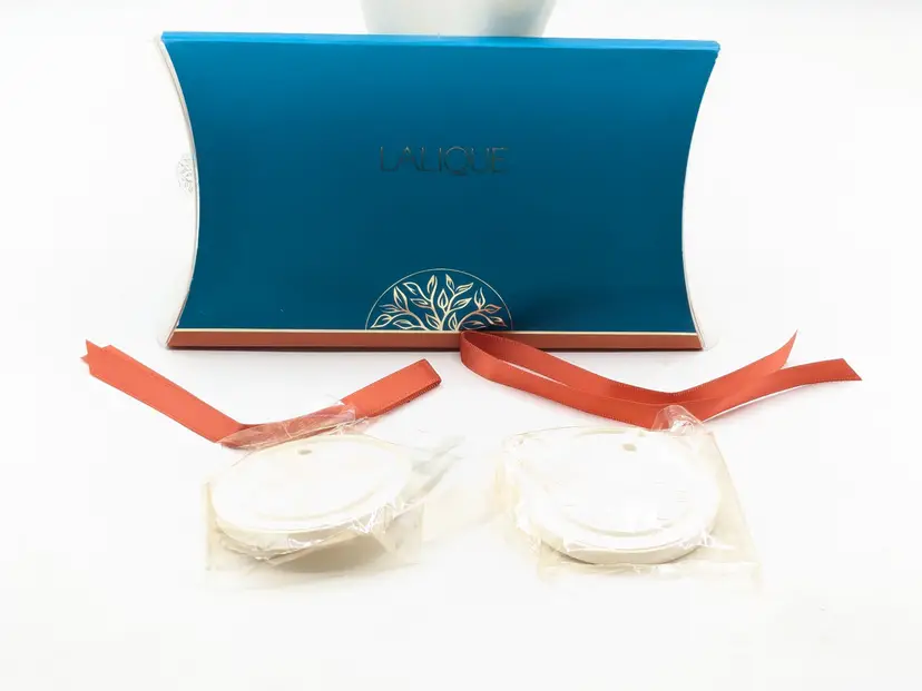 Lalique Perfumed Ceramic Medallions x 2 in Box NOS