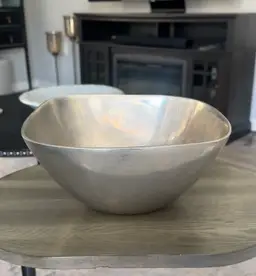 Pottery Barn Barona Aluminum Metal Square Bowl 11”