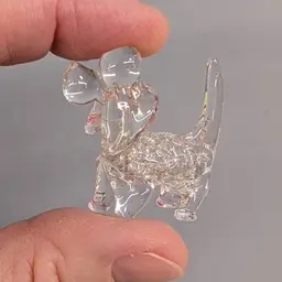 Art Glass Clear Miniature Dog