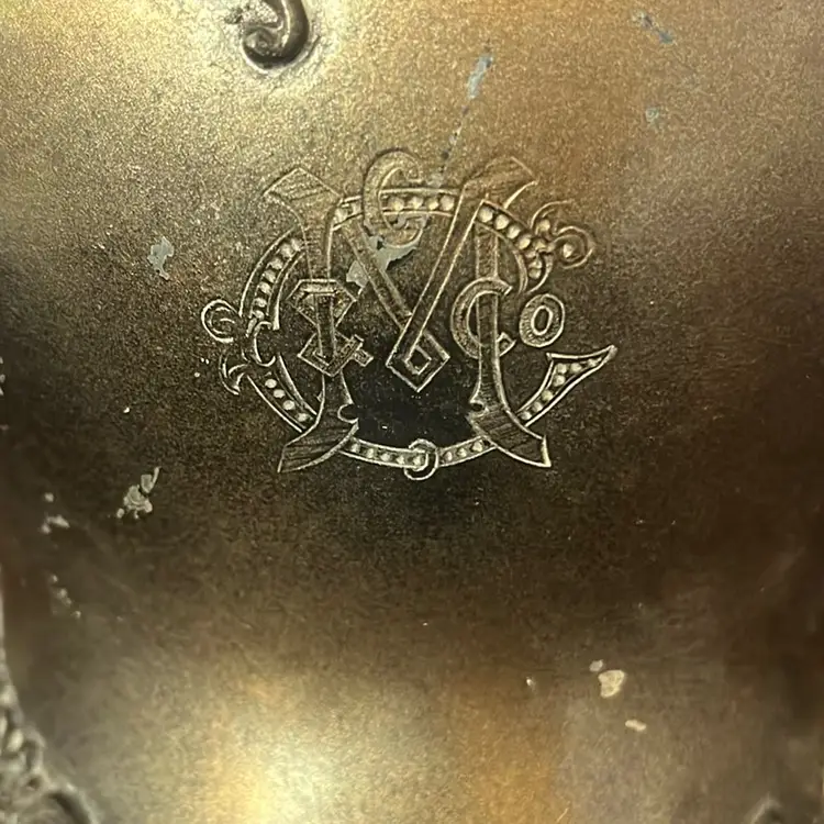 Monogrammed C M Co  Vase 
7” H, 5.5 Diameter - Silver Plated By The Meridian, Silver Plated Company Stamp On Bottom USA1004