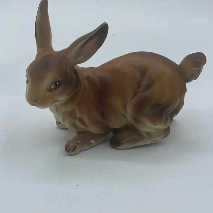 Vcago Brown Bunny, Rabbit, Ceramic/Porcelain 4 1/2” X 3 1/2”