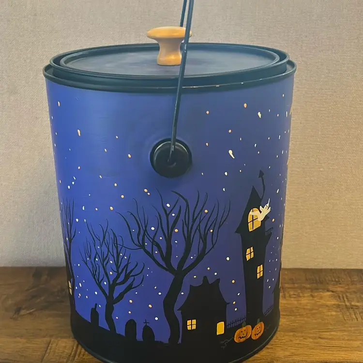 Halloween Hand Painted Paint Can