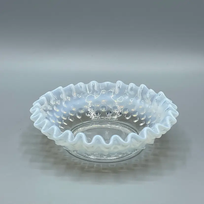Fenton Glass French Opalescent Hobnail Nappy Bowl
