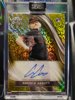 2024 Topps Chrome Black Andrew Abbott Gold Mini DiamondsAuto /50 RC