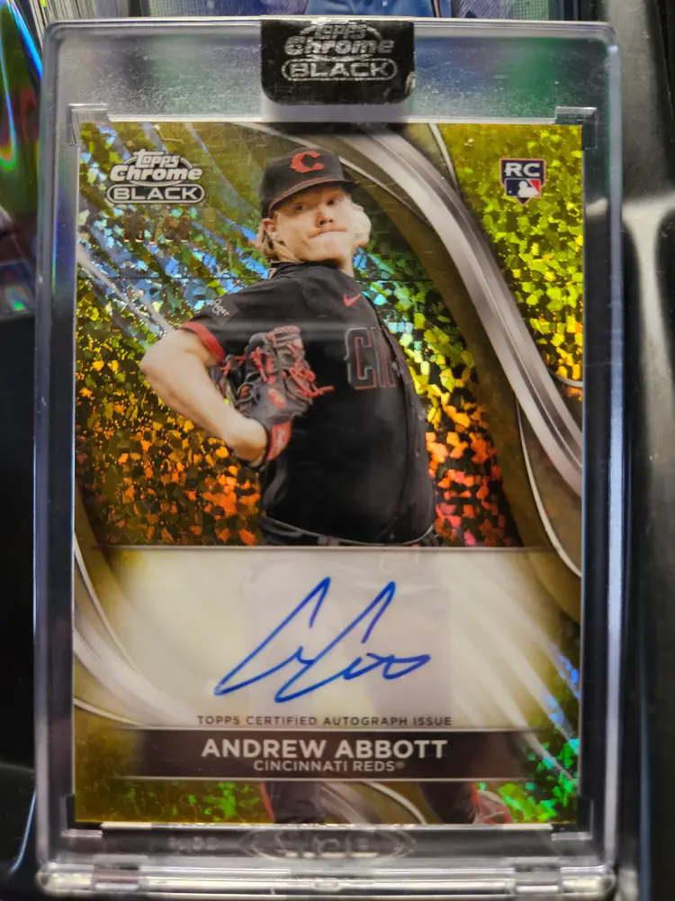 2024 Topps Chrome Black Andrew Abbott Gold Mini DiamondsAuto /50 RC