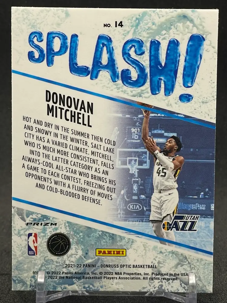 Donovan Mitchell 2021-22 Optic Splash! #14 Purple Prizm