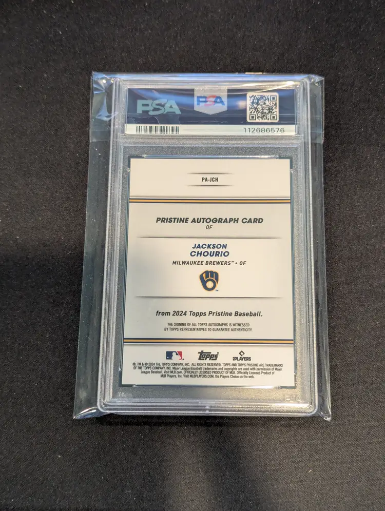 2024 Topps Pristine Jackson Chourio RC Auto - PSA 10 - Milwaukee Brewers