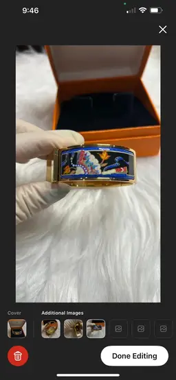 Hermes Enamel Printed Clic Clac Wide Bracelet GM With Authenticity Certificate