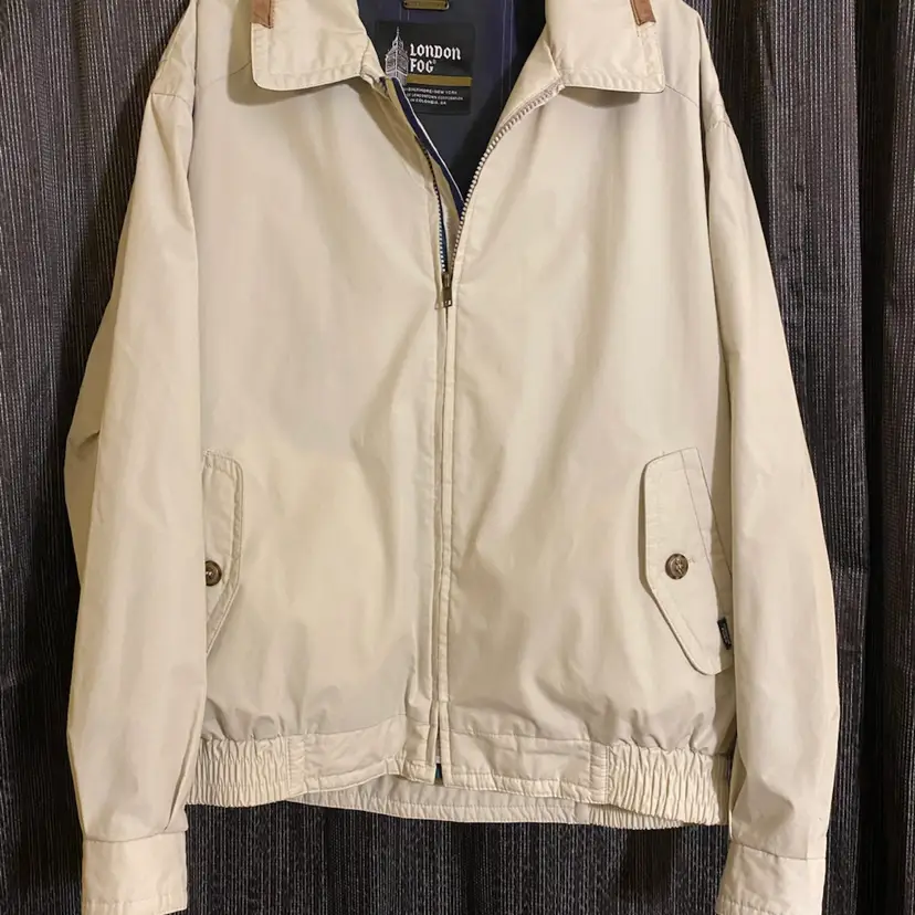 London Fog Men's Size Medium Regular Beige Vintage Full-Zip Golf Jacket