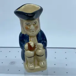 Miniature ceramic Toby Jug figurine by Tony Wood Potters of Burslem, England.