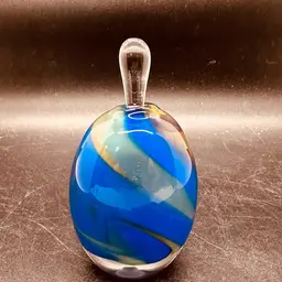 48. VTG Peter Layton signed perfume bottle. British studio art glass