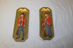Set of 2 Vintage Continental Soldier Wall Plaques 1974