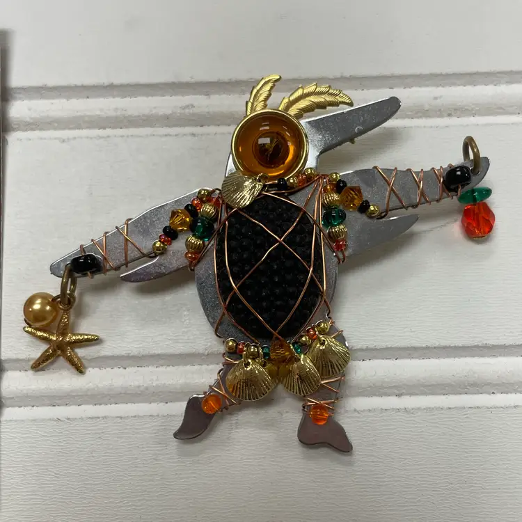 Vintage Liztech Boogie Bird Native Eagle Dancer Hand-Crafted Brooch