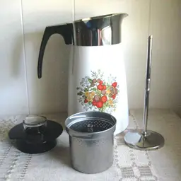 Vintage Collector's Item CorningWare Spice of Life Stove Top Coffee Pot, 10 Cup Le Cafe P-149-8 Coffee Maker Percolater, Stove Top Coffee Brewing