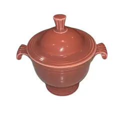 Vintage Fiesta 1950's Rose Covered Sugar Bowl w/lid Homer Laughlin Co.