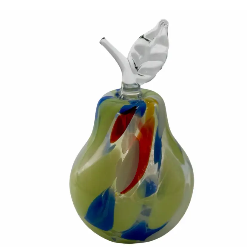 Vintage Art Glass Multicolor Spotted Pear Figurine
5.5” T x 3” W"