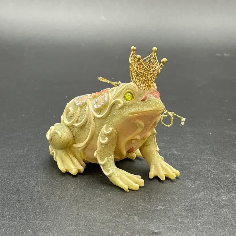 Frog Prince Hanging Ornament Ornate Resin Figurine Christmas Holiday Spring