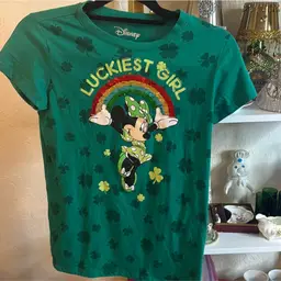 Disney Luckiest Girl Minnie Mouse St. Patrick’s Day T-Shirt. 14/16 Girls