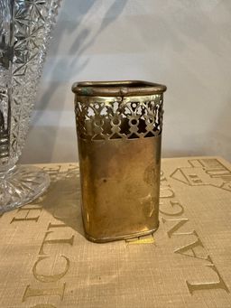 Brass Filigree Pen Pencil Holder Made in India