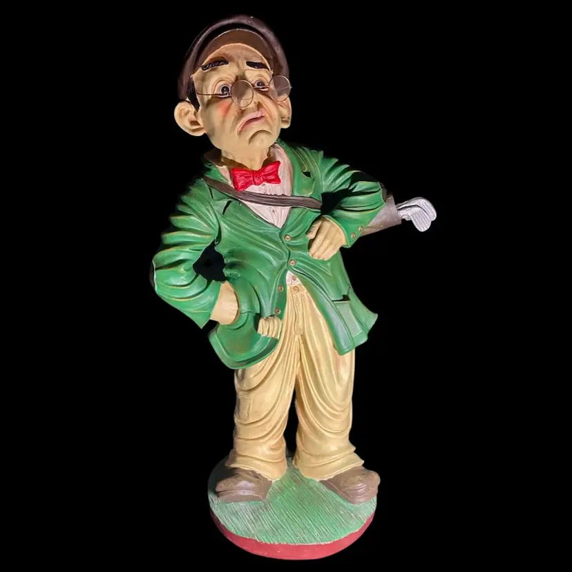 VINTAGE PETER MOOK GOLF CADDY STATUE 27”