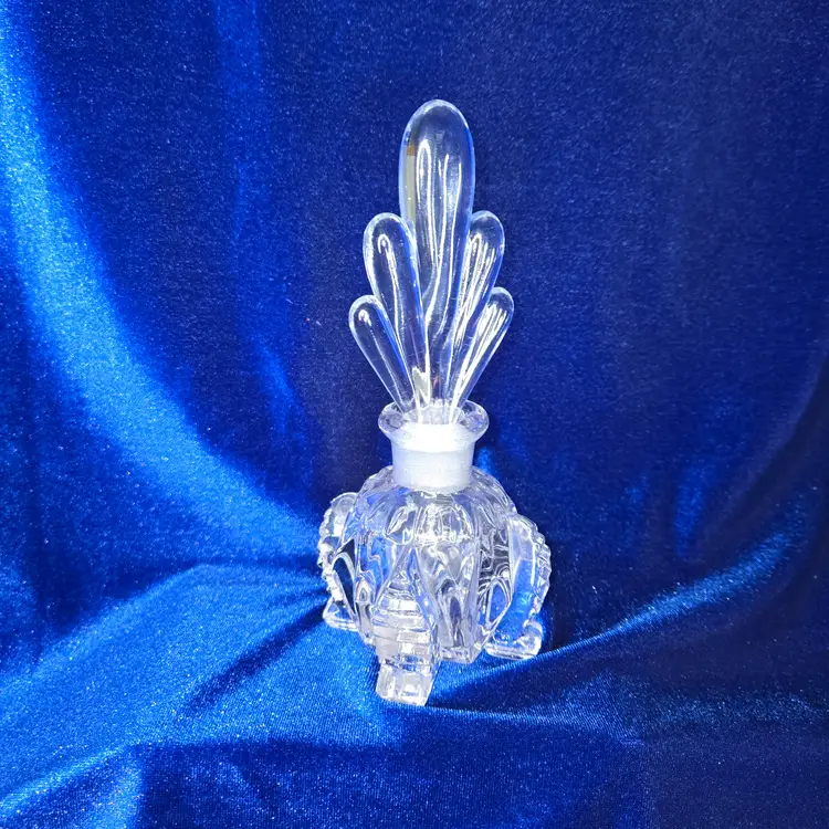 Imperial Crystal Perfume Bottle Empty Art Deco Vintage 1940's