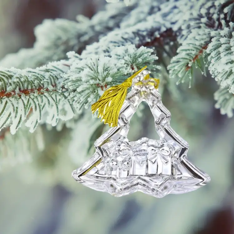 CRYSTAL TREE ORNAMENT By Gorham Crystal Holiday Christmas Gift Present Glass