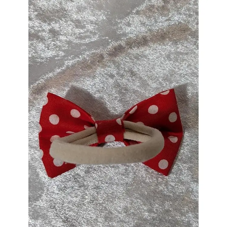 Pigtail Hair Bows - Toddler, Girls, Handmade, Red Polka Dots