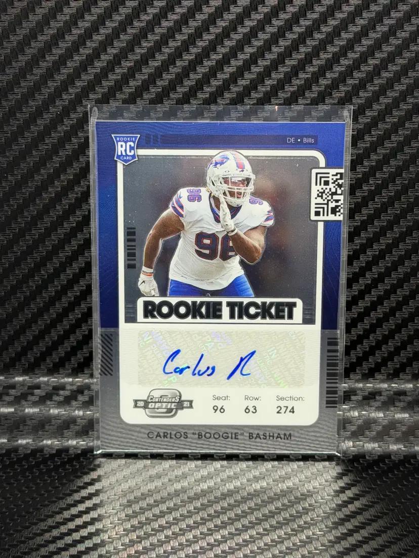 2021 Panini Contenders Optic Carlos Boogie Basham Rookie Ticket Auto RC Bills