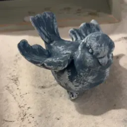 #01 - Upcycled “live” Bird Blue White