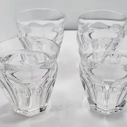 Vintage Crystal Baccarat Harcourt Talleyrand Tumblers (lot of 4) Hexagonal Shape 2.5"
