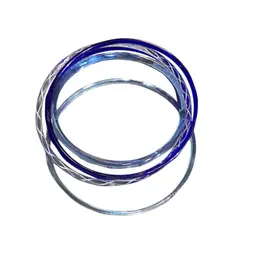5 Glass Bangles In Blue