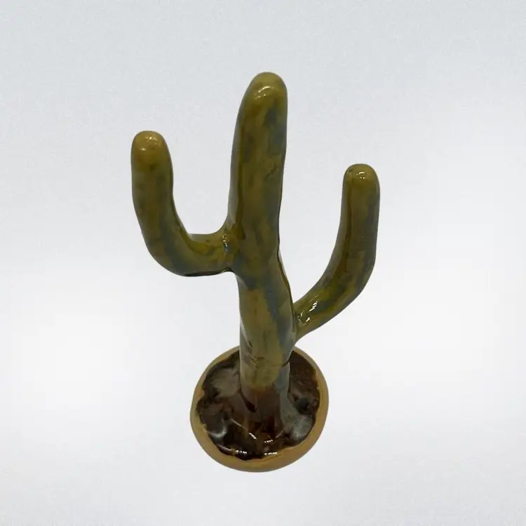 Pottery Cactus Green & Brown | 5.75”