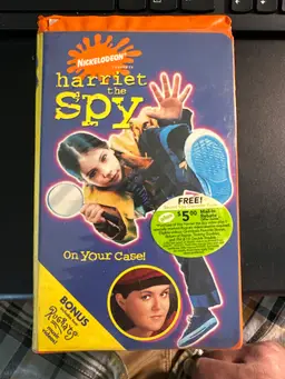 Rare Vintage Nickelodeon Presents: Harriet the Spy 1996 VHS - Orange Cassette + Rugrats Bonus!