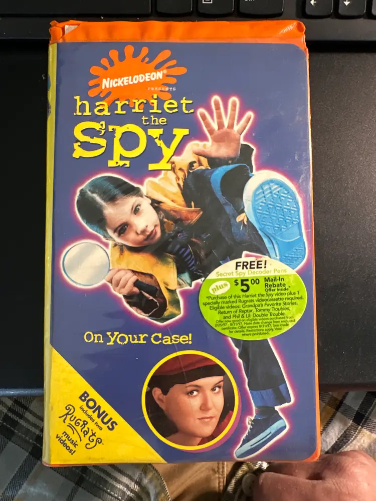 Rare Vintage Nickelodeon Presents: Harriet the Spy 1996 VHS - Orange Cassette + Rugrats Bonus!