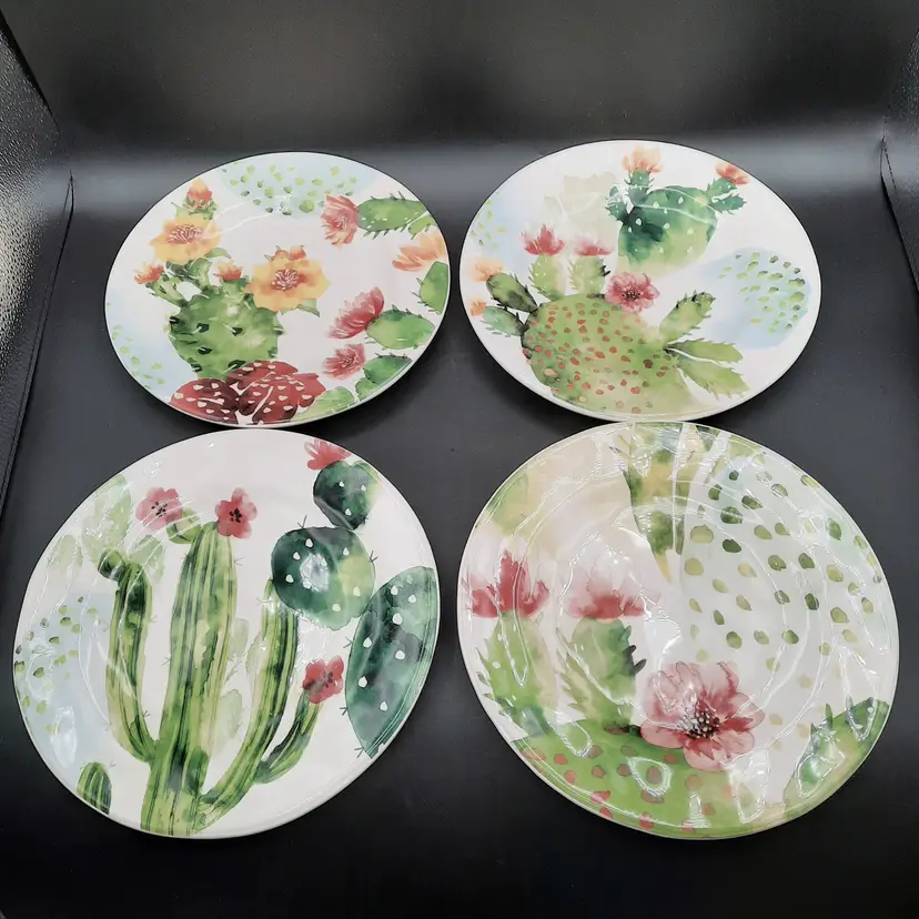 Pier 1 Desert Cactus Salad Dessert Plates Set of 4