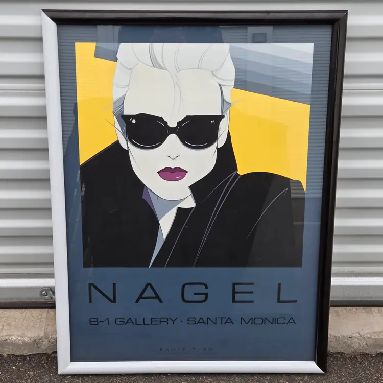 Patrick Nagel Serigraph "NC-5" "Blonde in Sunglasses" ©1985 Framed 34"×25¾" Vintage